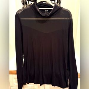 Anthro Saturday Sunday Black Mesh Mock Neck Top XL